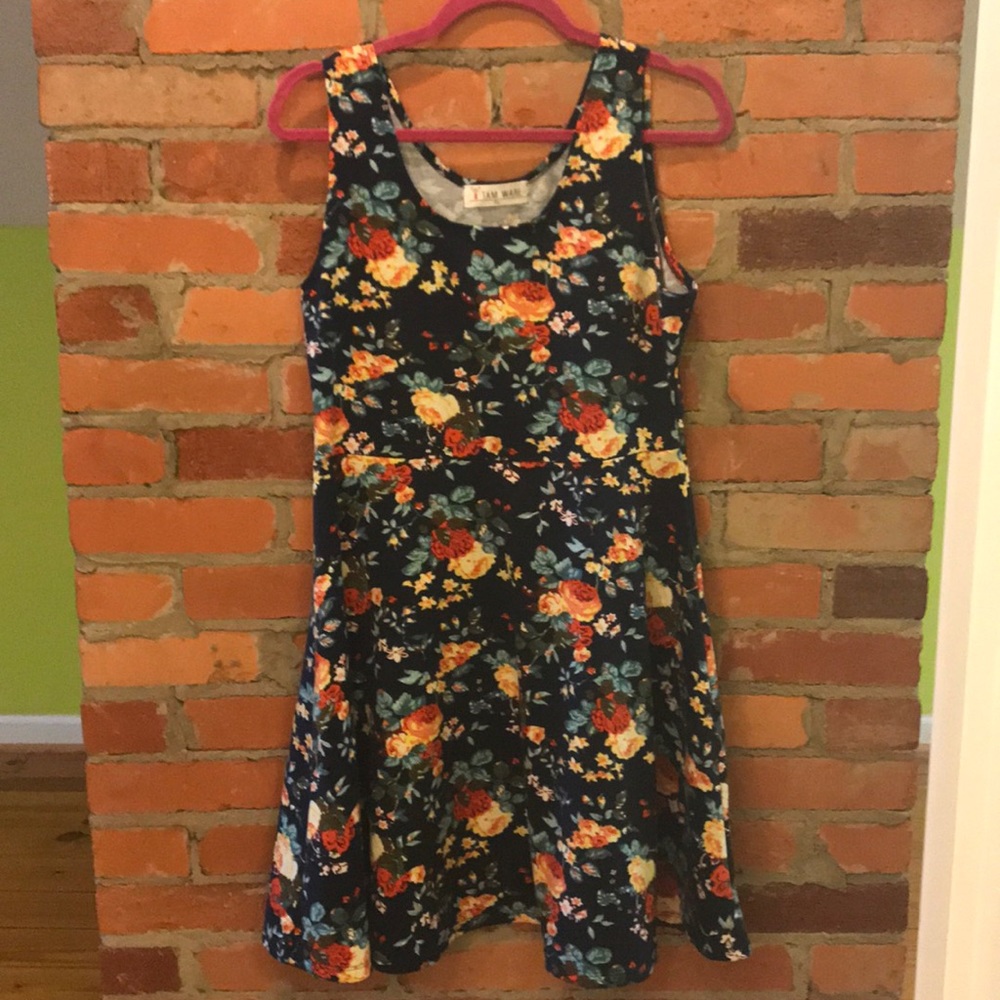 Navy floral dress